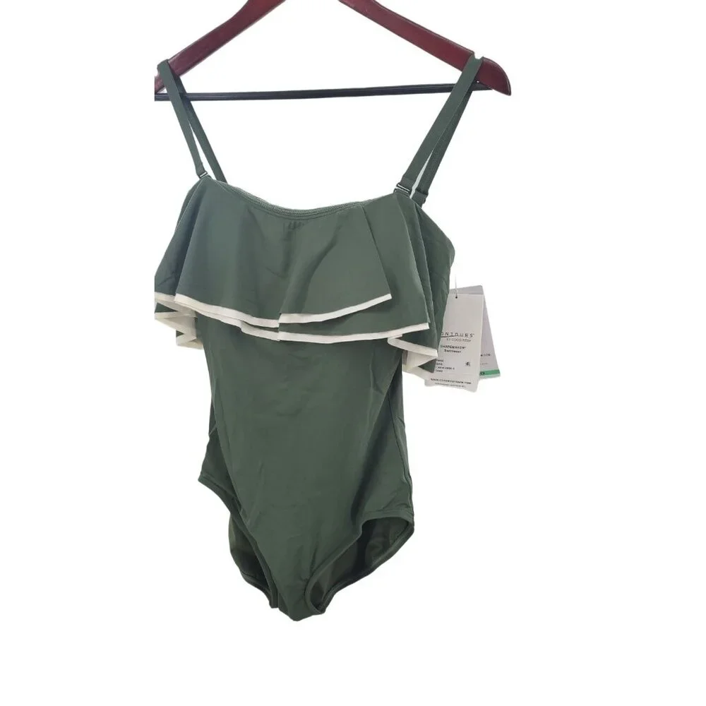 34D Coco Reef 10 One-piece Agate Ruffle Swim Bathing Suit Convertible Swimwear - Picture 9 of 13